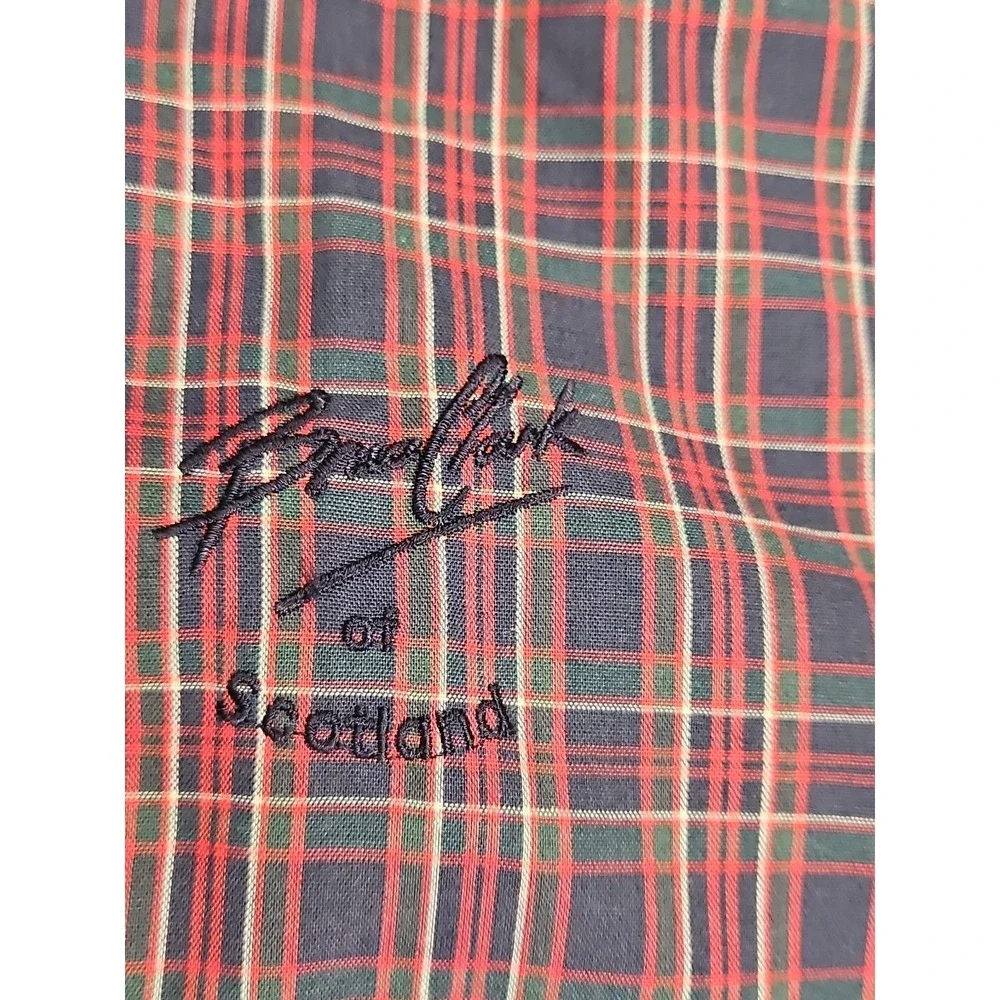 Vintage Bruce Clark  Pullover Plaid‎ Windbreaker Jacket Men's Size L Scotland